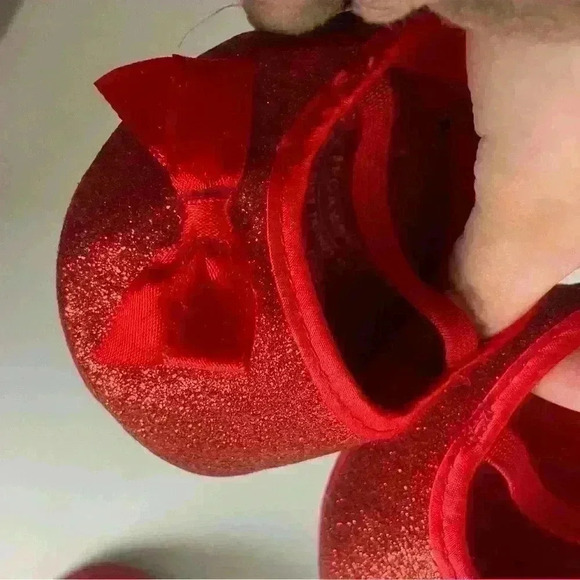 Build A Bear Workshop Glitter Ruby Slippers Red Mary Jane Shoes Accessories - Picture 5 of 6